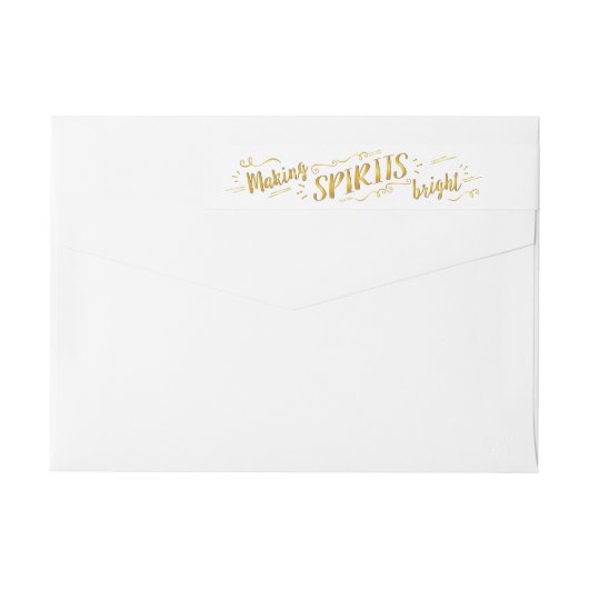 Spirits Bright Holiday Gold Address Sticker (Achterkant)