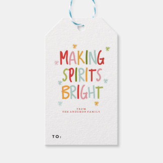 SPIRITS BRIGHT-kerstcadeaus voor feestdagen Cadeaulabel