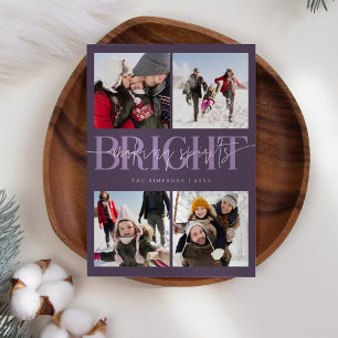 Spirits Bright Paarse kerstfoto maken Feestdagenkaart