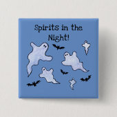 Spirits in de nacht vierkante button 5,1 cm (Voorkant)