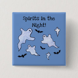 Spirits in de nacht vierkante button 5,1 cm