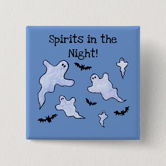 Spirits in de nacht vierkante button 5,1 cm (Voorkant)
