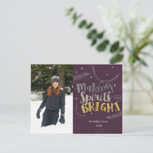 Spirits maken Silver Leaves Rustige Foto Briefkaart (Staand voorkant)