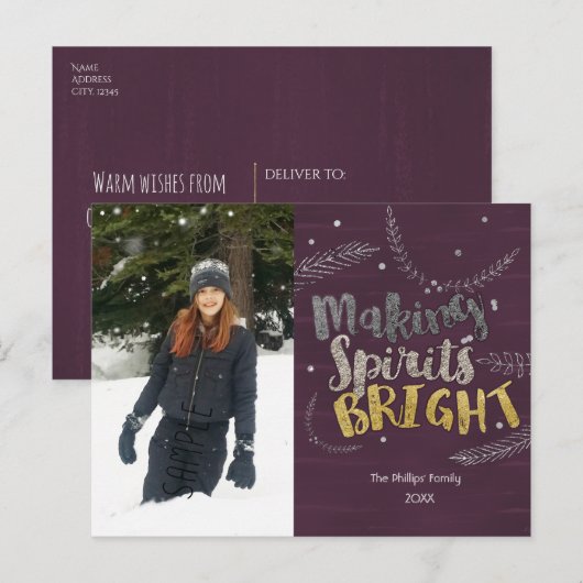 Spirits maken Silver Leaves Rustige Foto Briefkaart (Voorkant / Achterkant)