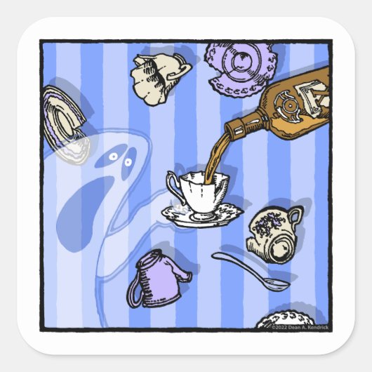 Spirits - Pop Gothic Nightmare Surreal Cartoon Vierkante Sticker (Voorkant)