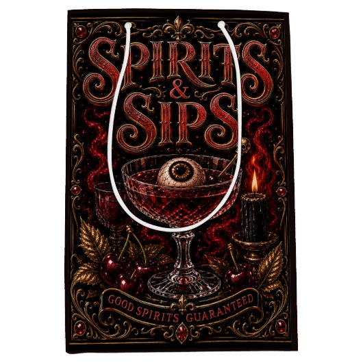 Spirits & Sips Halloween Cocktailparty Medium Cadeauzakje (Voorkant)