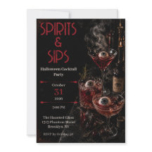 Spirits & Sips Halloween Cocktailparty Uitnodiging