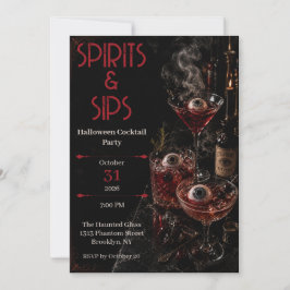 Spirits & Sips Halloween Cocktailparty Uitnodiging