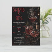 Spirits & Sips Halloween Cocktailparty Uitnodiging (Staand voorkant)