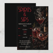 Spirits & Sips Halloween Cocktailparty Uitnodiging (Voorkant / Achterkant)