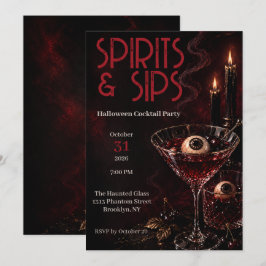 Spirits & Sips Volwassen Halloween Cocktailparty Kaart