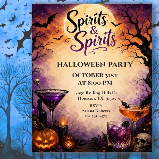 Spirits & Spirits Halloween Cocktailparty Kaart