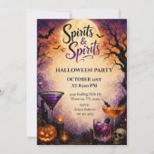 Spirits & Spirits Halloween Cocktailparty Kaart (Voorkant)