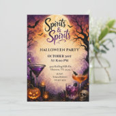 Spirits & Spirits Halloween Cocktailparty Kaart (Staand voorkant)