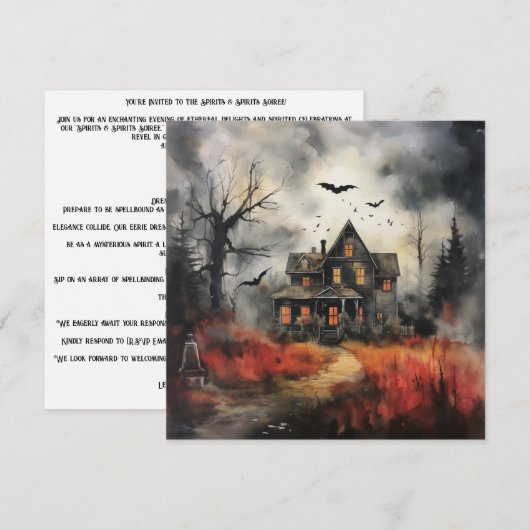 👻 Spirits & Spirits Soiree! 🥂👻 Halloween Kaart (Voorkant / Achterkant)