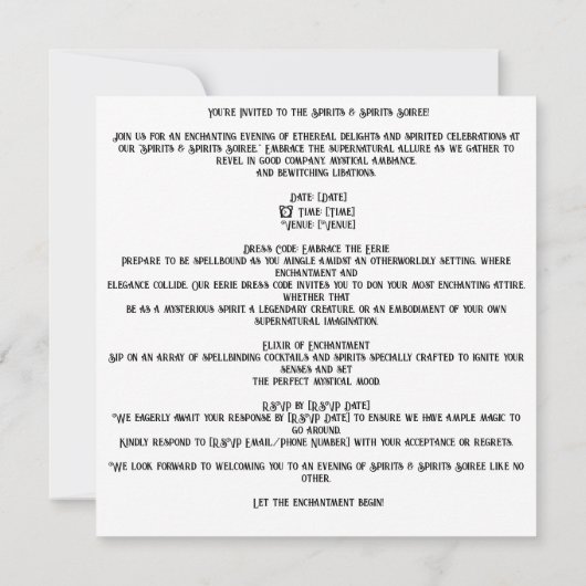 👻 Spirits & Spirits Soiree! 🥂👻 Halloween Kaart (Achterkant)