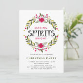 Spirits uitnodigen voor Bright Holiday Party Kaart (Staand voorkant)