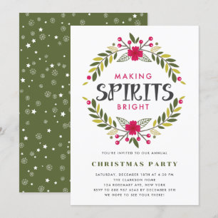 Spirits uitnodigen voor Bright Holiday Party Kaart