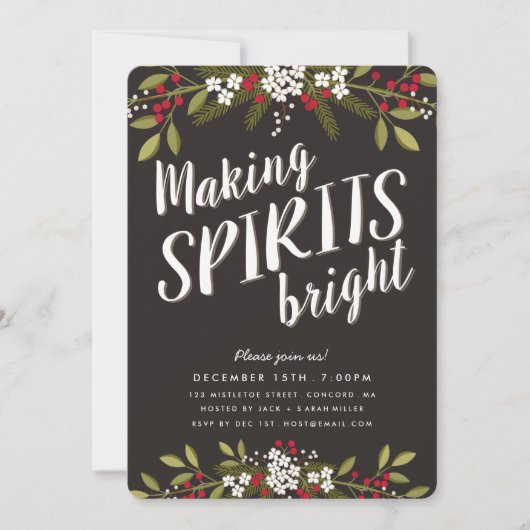 Spirits uitnodigen voor Bright Holiday Party Kaart (Voorkant)