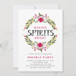 Spirits uitnodigen voor Bright Holiday Party Kaart