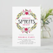 Spirits uitnodigen voor Bright Holiday Party Kaart (Staand voorkant)