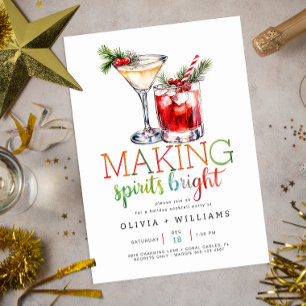 Spirits uitnodigen voor Bright Holiday Party Kaart