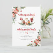 Spirits uitnodigen voor kerstfeestdagen kaart (Staand voorkant)