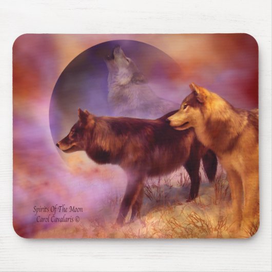 Spirits van de maan Wolf Mousepad Muismat (Voorkant)