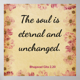 Spiritual Beige Pink Gita Eternal Soul Floral Poster
