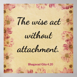 Spiritual Beige Pink Gita Wise Non-Attachment Poster