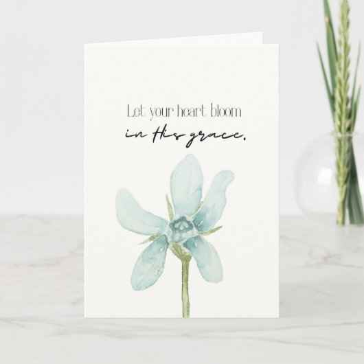 Spiritual Card In His Grace Floral Card Kaart (Voorkant)