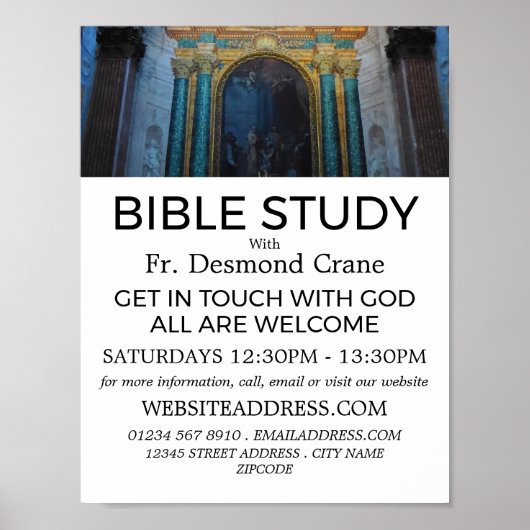 Spiritual Decor, Christian Bible Class Advertising Poster (Voorkant)