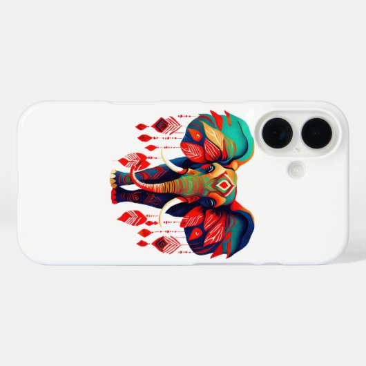 Spiritual Elephant with Red Feathers Case-Mate iPhone Case (Achterkant (horizontaal))