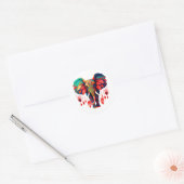 Spiritual Elephant with Red Feathers Ronde Sticker (Envelop)
