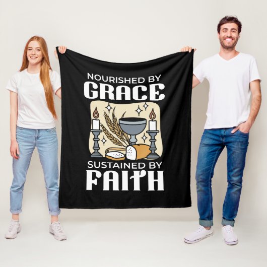 Spiritual Faith and Grace – Uplifting Christian Fleece Deken (In situ)
