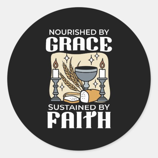 Spiritual Faith and Grace – Uplifting Christian Ronde Sticker (Voorkant)