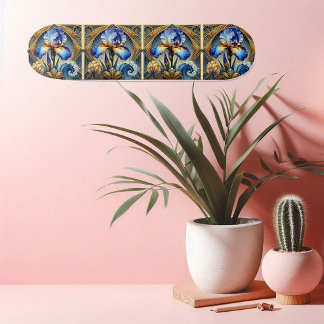 Spiritual Iris Art Nouveau Floral Motif Symmetric Persoonlijk Skateboard