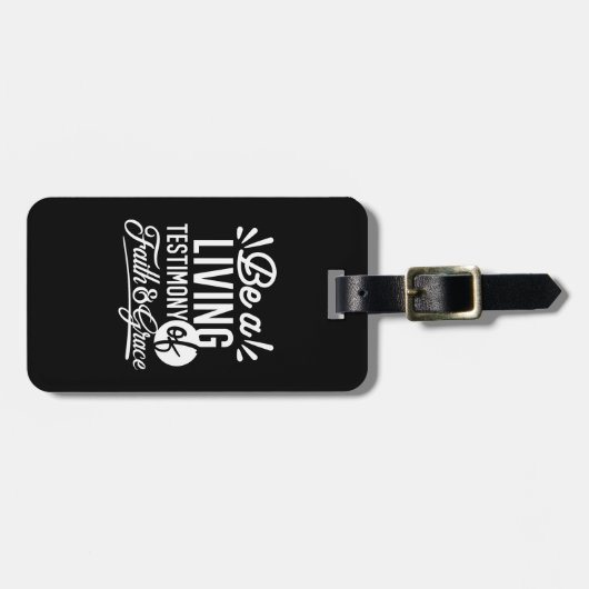 Spiritual Living Testimony Faith and Grace Quote Bagagelabel (Voorkant horizontaal)