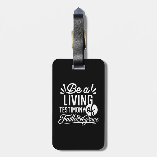 Spiritual Living Testimony Faith and Grace Quote Bagagelabel (Achterkant verticaal)