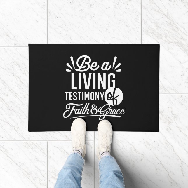 Spiritual Living Testimony Faith and Grace Quote Deurmat (Binnen)