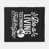 Spiritual Living Testimony Faith and Grace Quote Fleece Deken (Voorkant (Horizontaal))