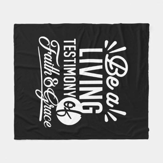 Spiritual Living Testimony Faith and Grace Quote Fleece Deken (Voorkant (Horizontaal))