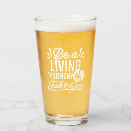 Spiritual Living Testimony Faith and Grace Quote Glas (Voorkant gevuld)