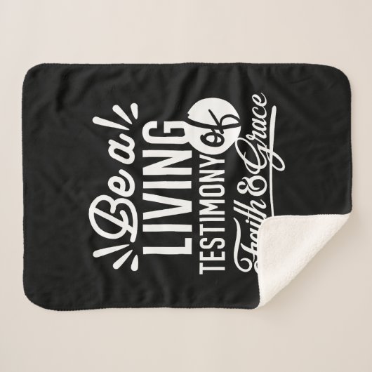 Spiritual Living Testimony Faith and Grace Quote Sherpa Deken (Voorkant (horizontaal))
