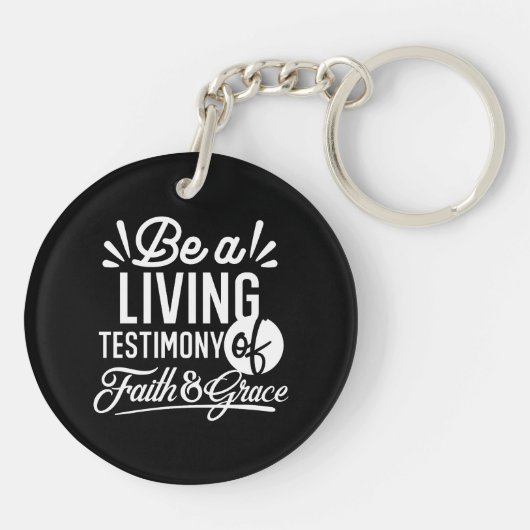 Spiritual Living Testimony Faith and Grace Quote Sleutelhanger (Achterkant)