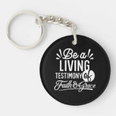 Spiritual Living Testimony Faith and Grace Quote Sleutelhanger (Voorkant)