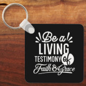 Spiritual Living Testimony Faith and Grace Quote Sleutelhanger (Voorkant)