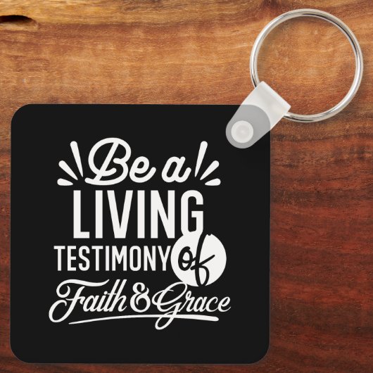 Spiritual Living Testimony Faith and Grace Quote Sleutelhanger (Achterkant)
