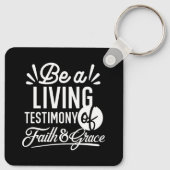 Spiritual Living Testimony Faith and Grace Quote Sleutelhanger (Achterkant)