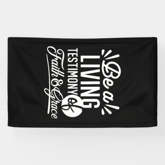 Spiritual Living Testimony Faith and Grace Quote Spandoek (Horizontaal)